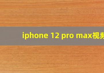 iphone 12 pro max视频